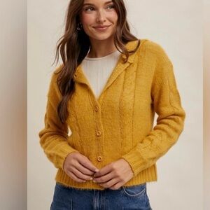 NWT Hem & Thread Golden Yellow Cardigan